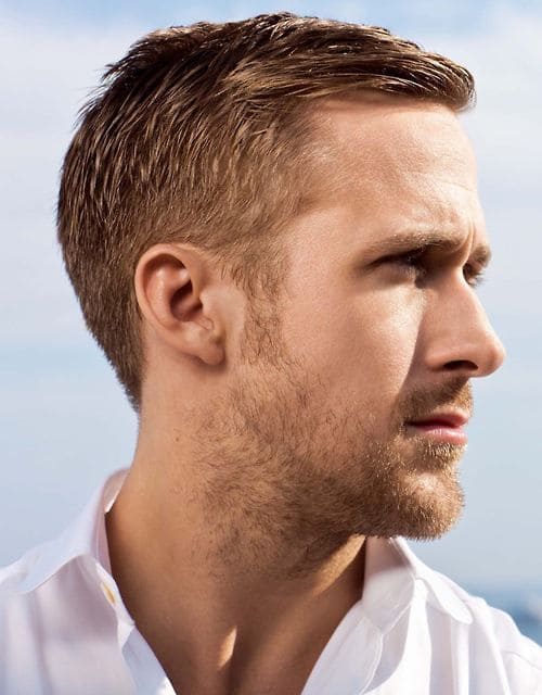 Crew cut - short men's haircut 2025 worn by Ryan Gosling