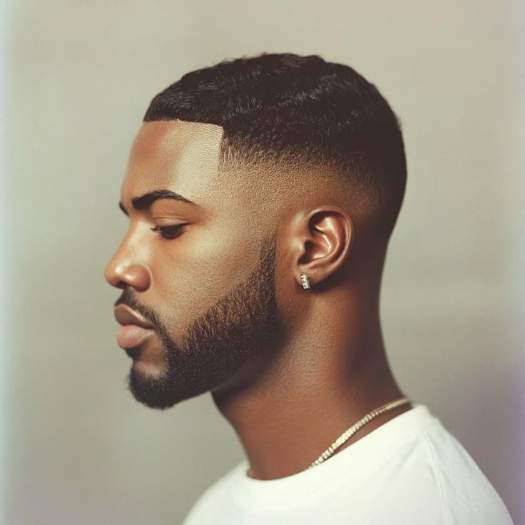 Shadow taper fade haircut for men with gradual blend