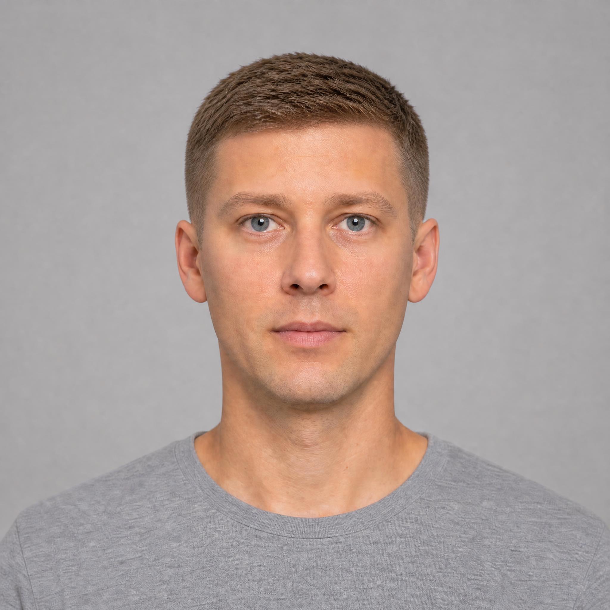 AI preview of a crew cut on an oval face shape