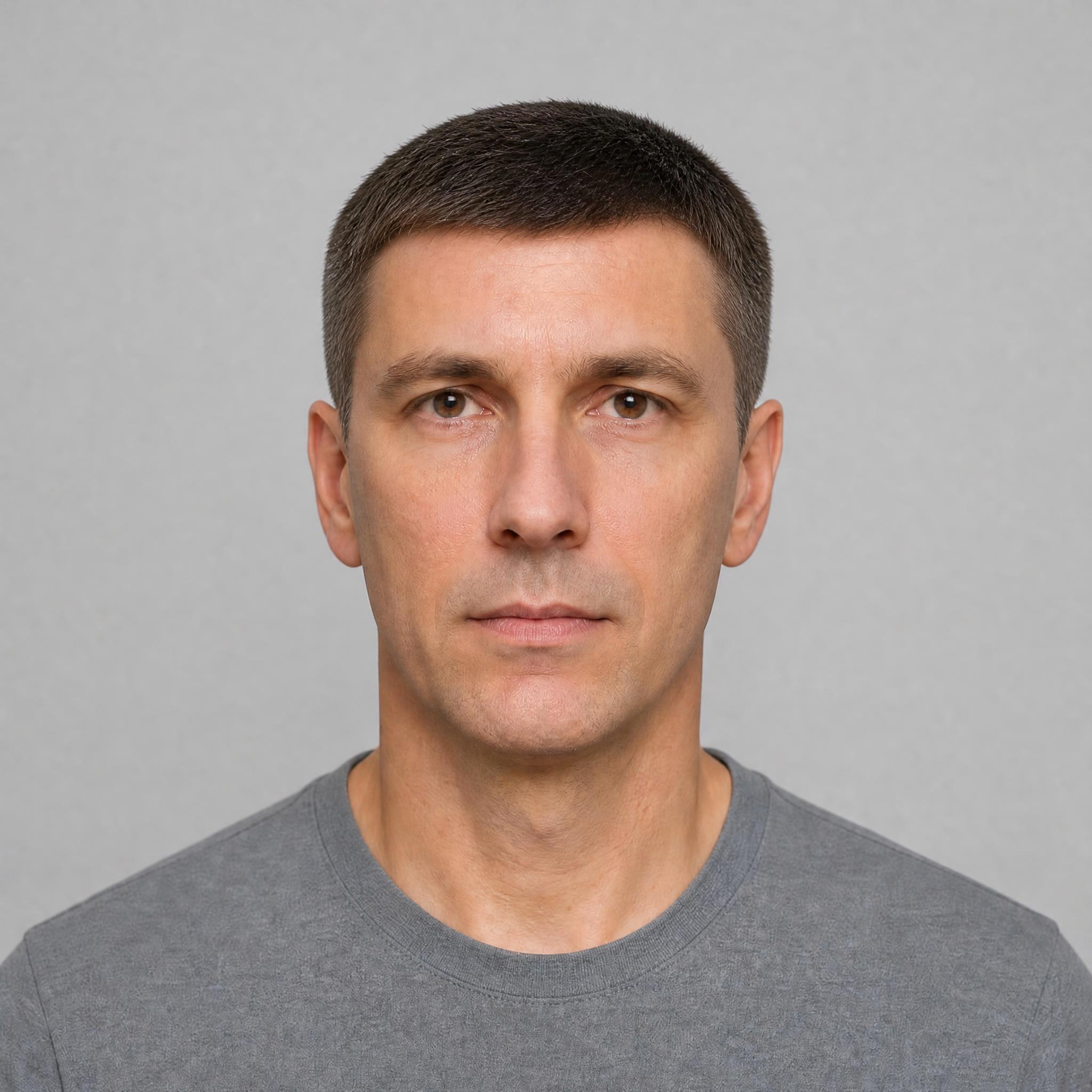 AI preview of a modern butch cut on an oblong face shape