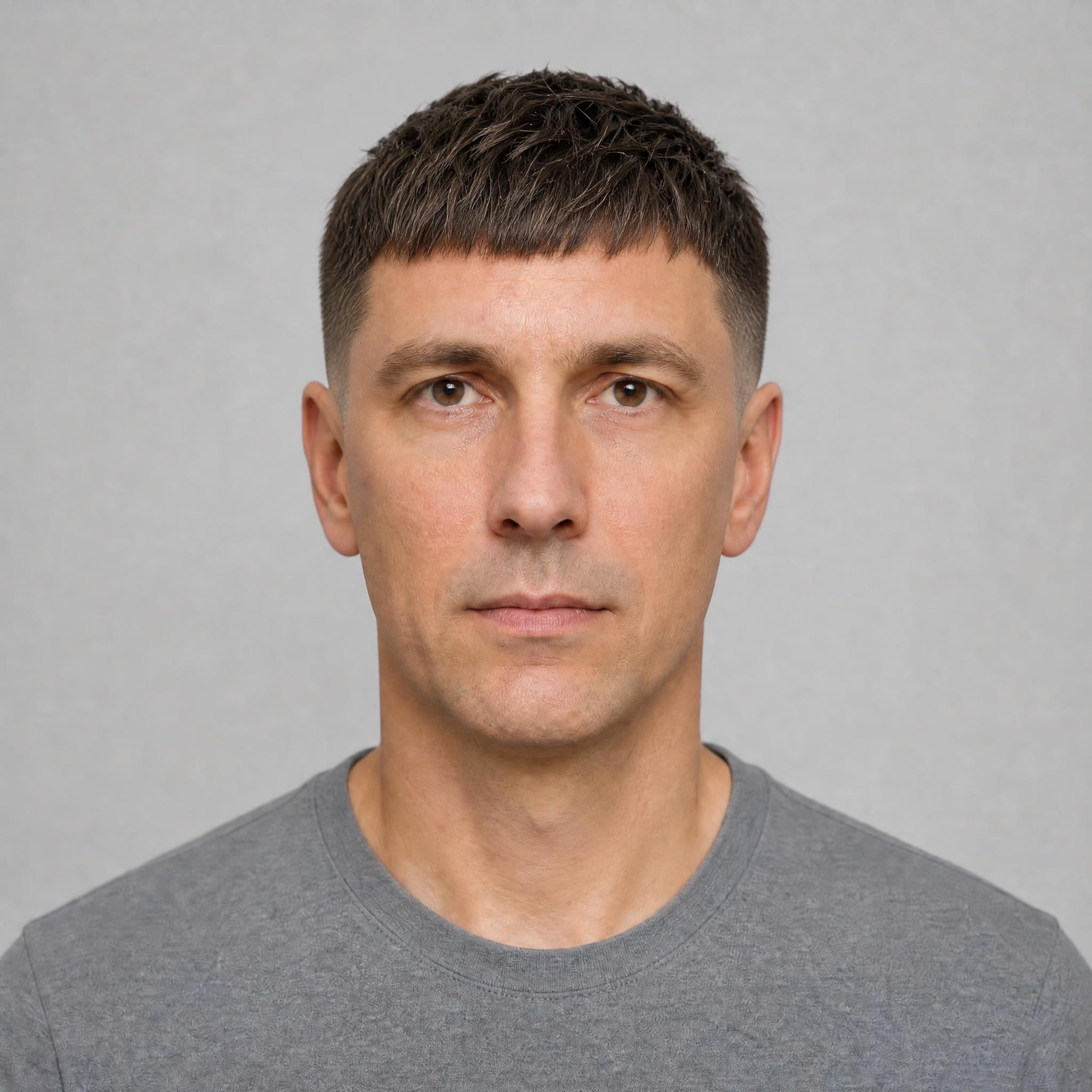 AI preview of a French crop on an oblong face shape