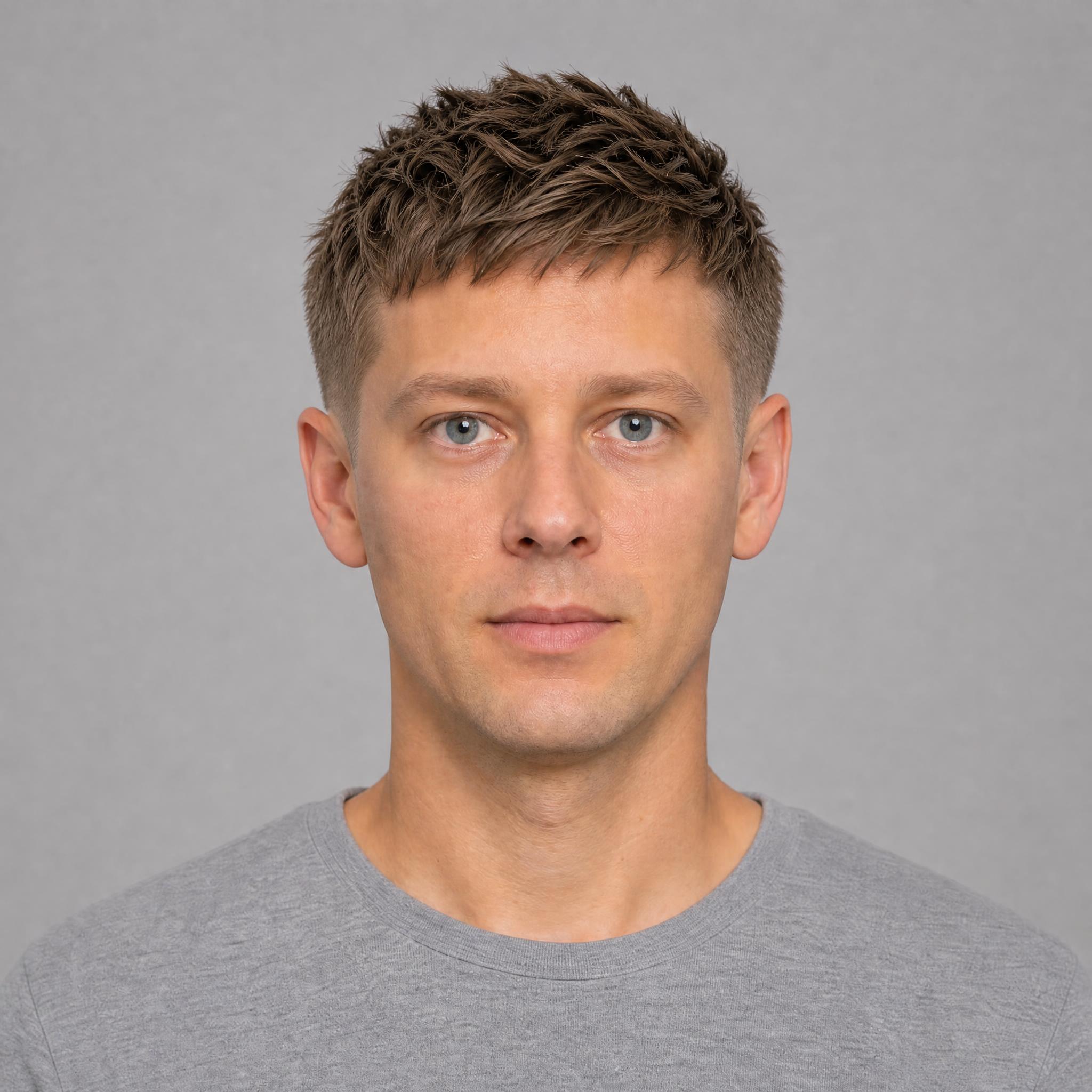 AI preview of a textured crop on an oval face shape