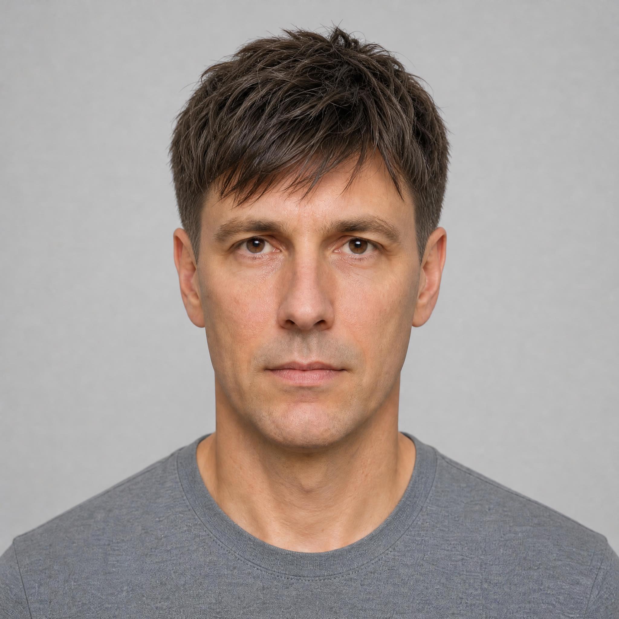 AI preview of a textured crop with fringe on an oblong face shape