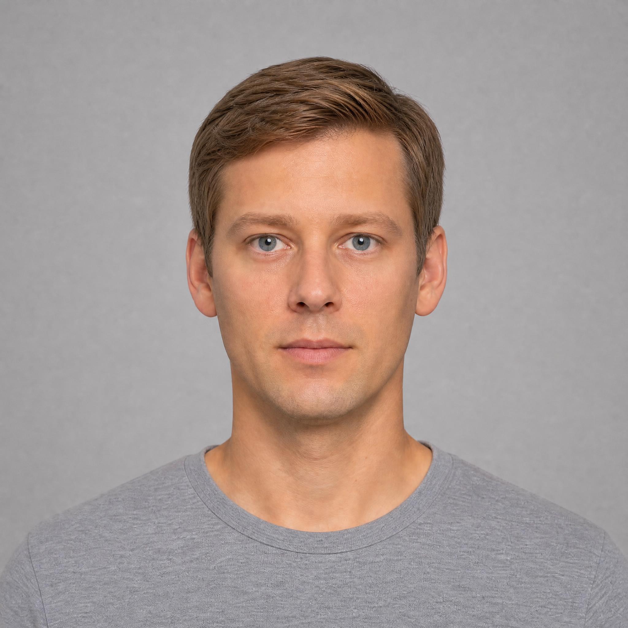 AI preview of a side part on an oval face shape
