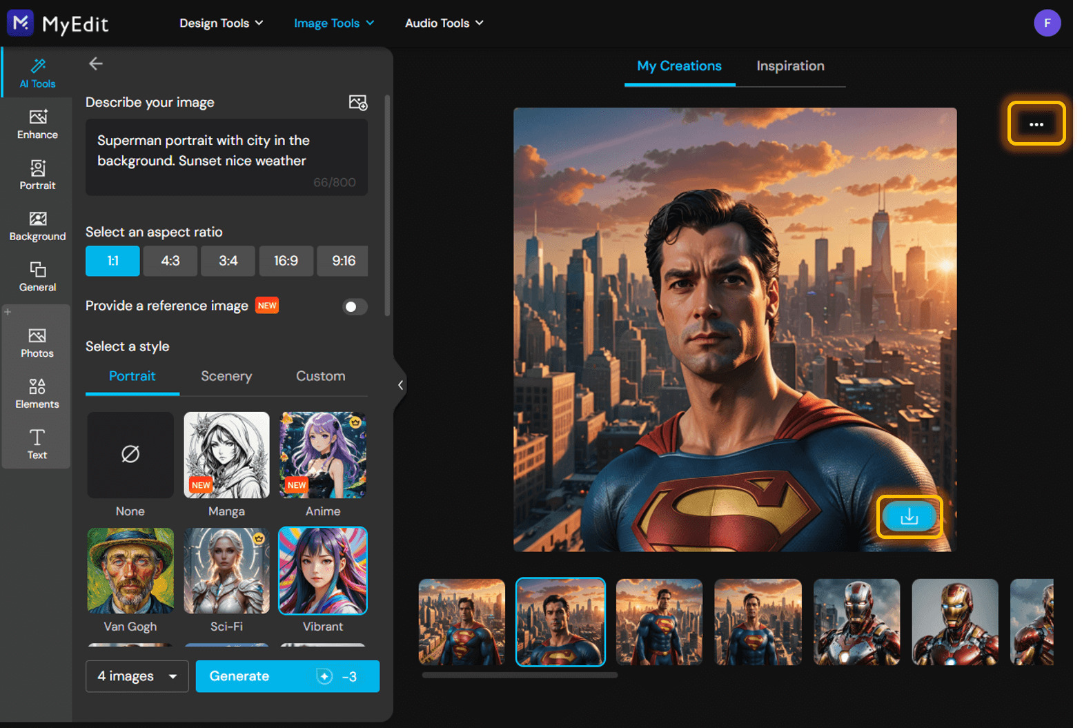 Create your own superhero with an AI generator - Step 3