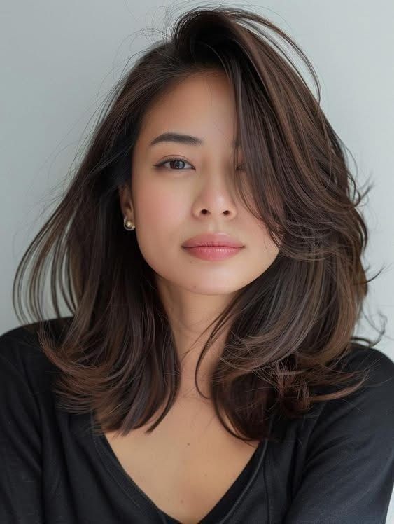 Coupe mi-longue effilée