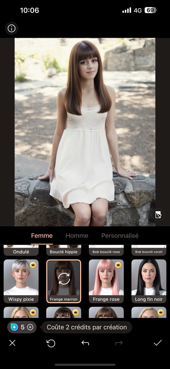 PhotoDirector - Tutoriel de coiffure IA étape 3