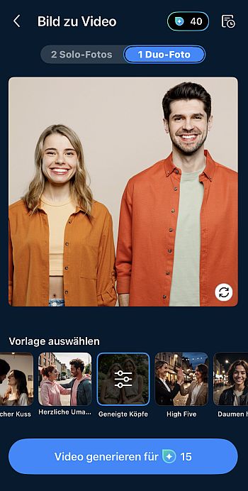 Foto auswählen, dass in ein Video verwandelt werden soll.