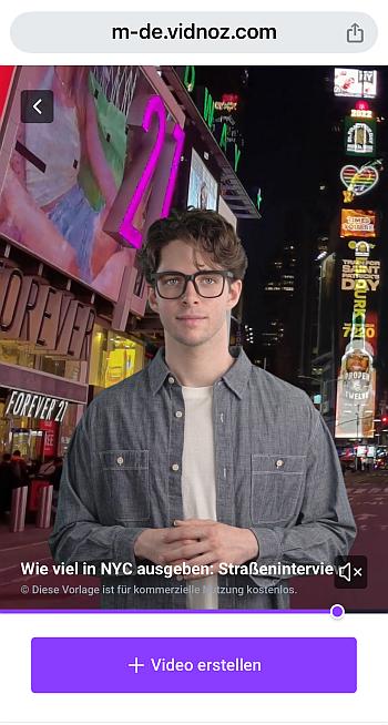 Vidnoz im mobilen Browser