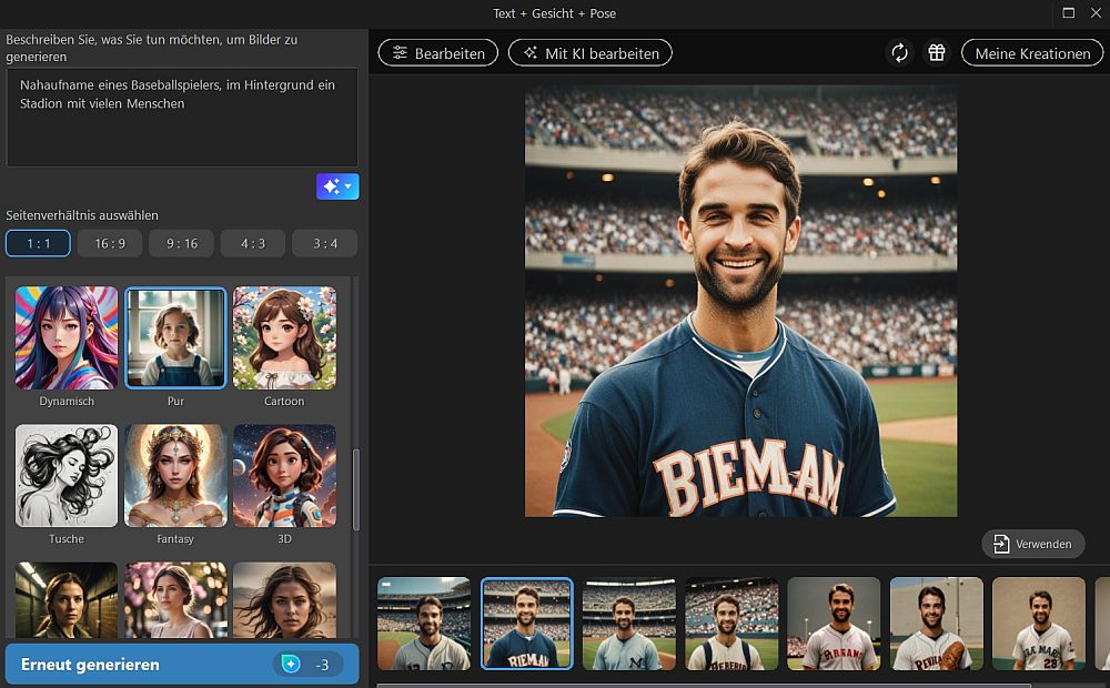 Bildbearbeitungsprogramm PhotoDirector mit KI-Bildgenerator und GenAI Studio
