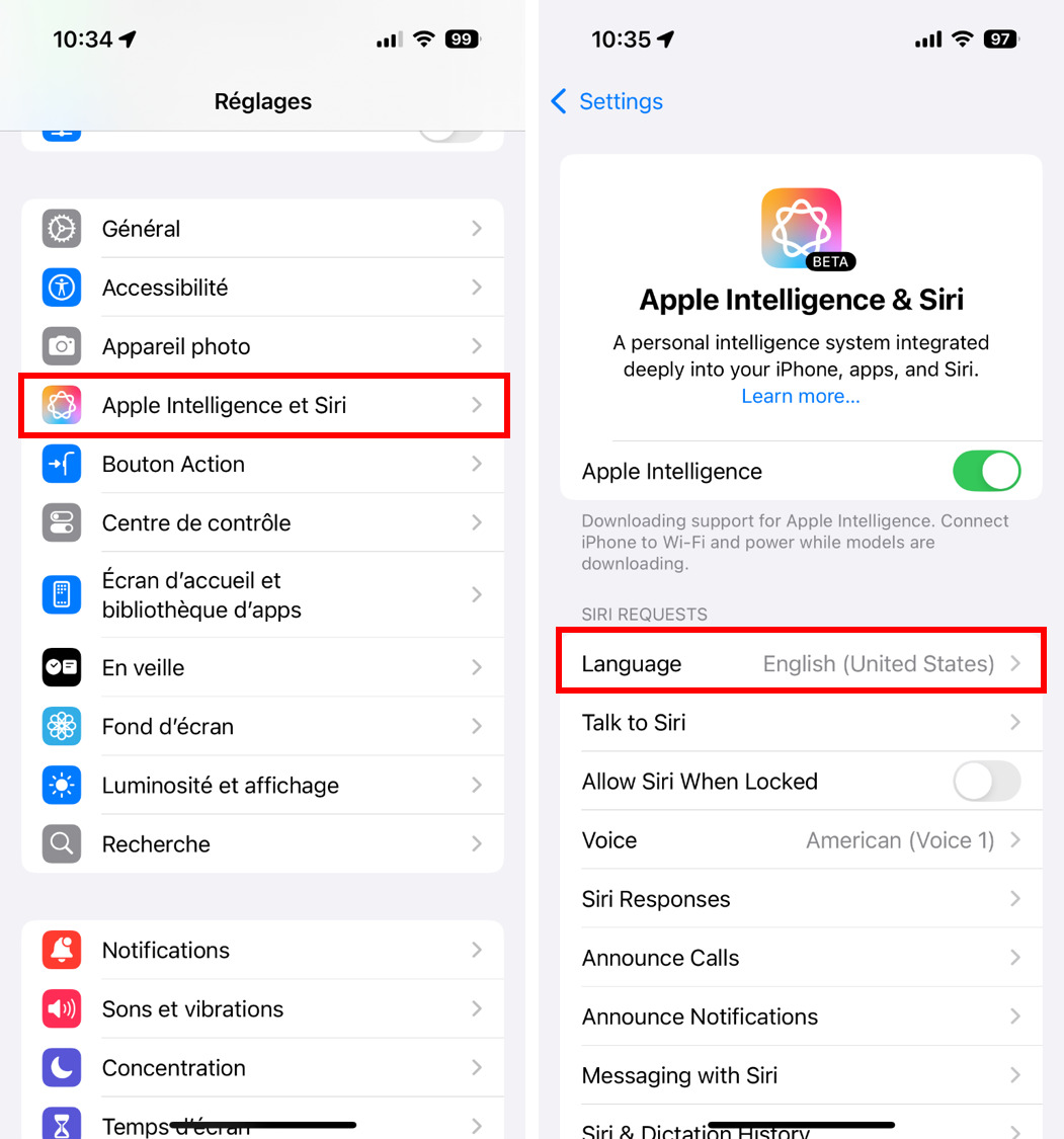 Apple Intelligence Activation etape 1