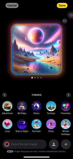 Apple Intelligence génération d'images