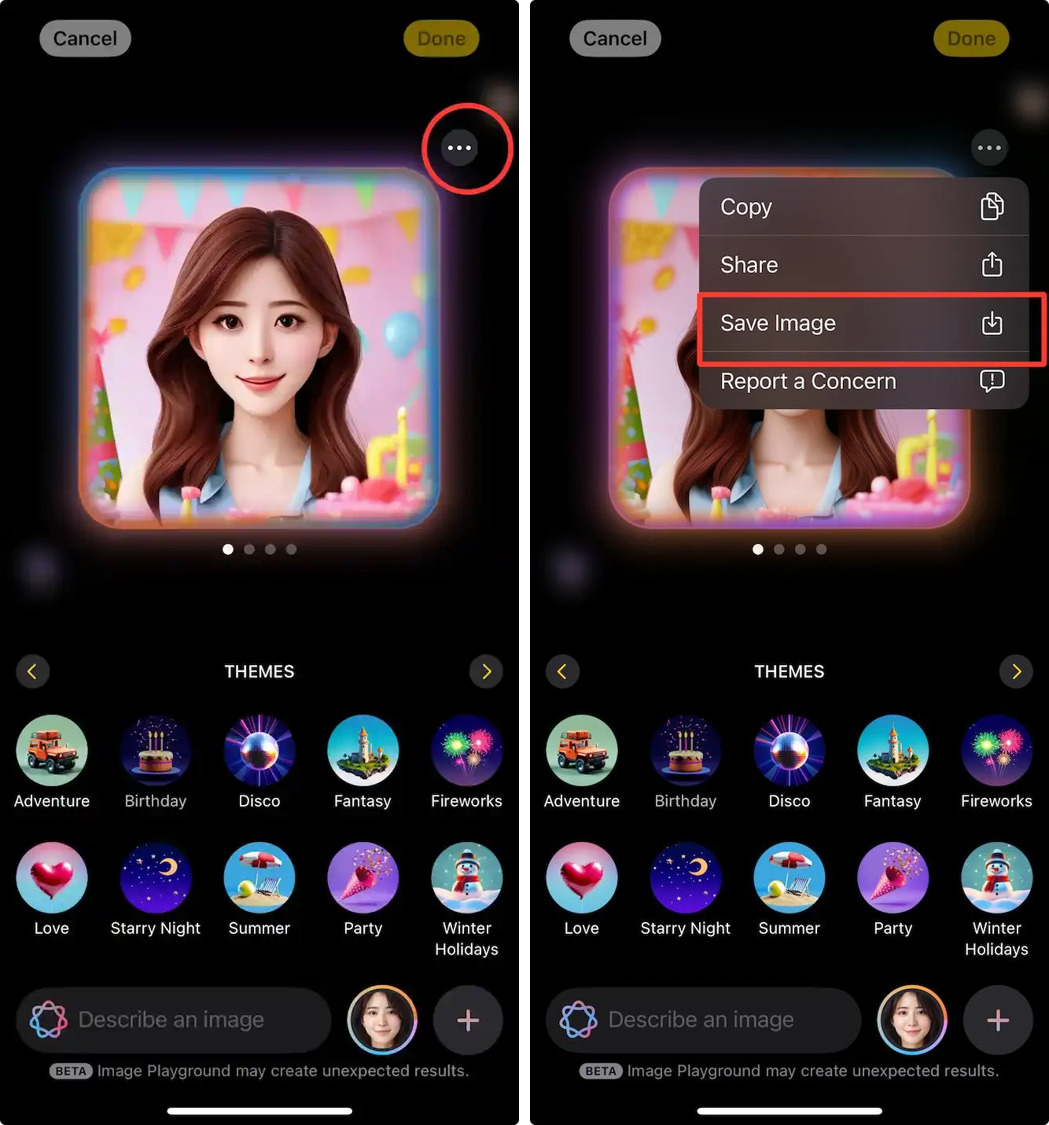 Enregistrer image avec Apple Intelligence