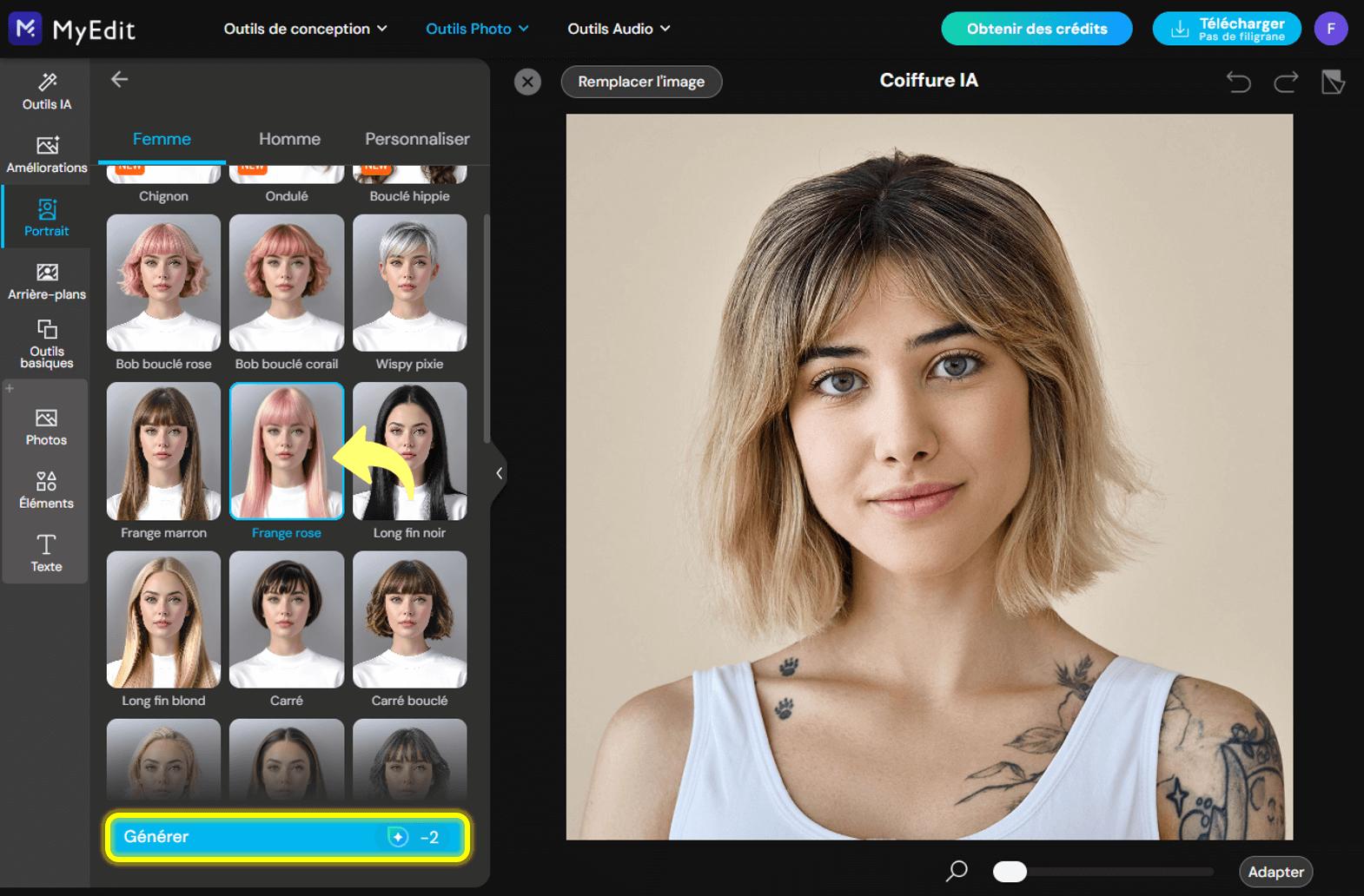Tutoriel coiffure IA - MyEdit