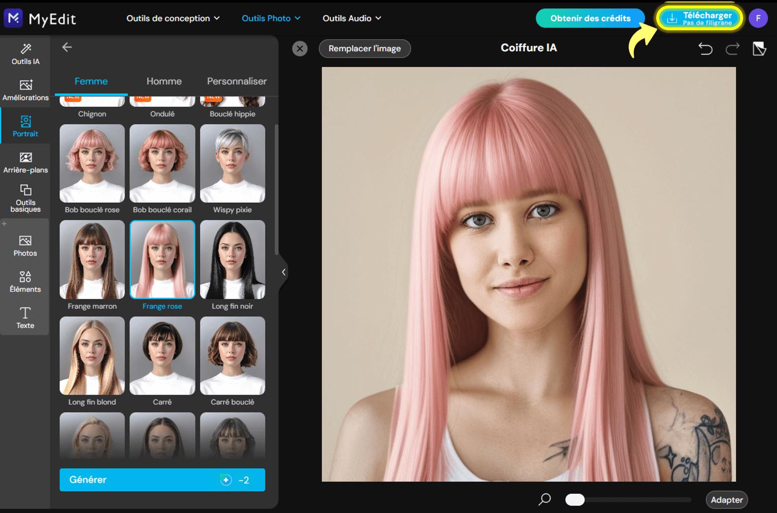 Tutoriel coiffure IA - MyEdit