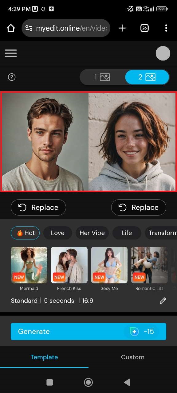 Generate a Kissing Video Online