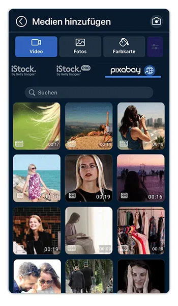 Zusammengefügte Videos mit Übergängen versehen