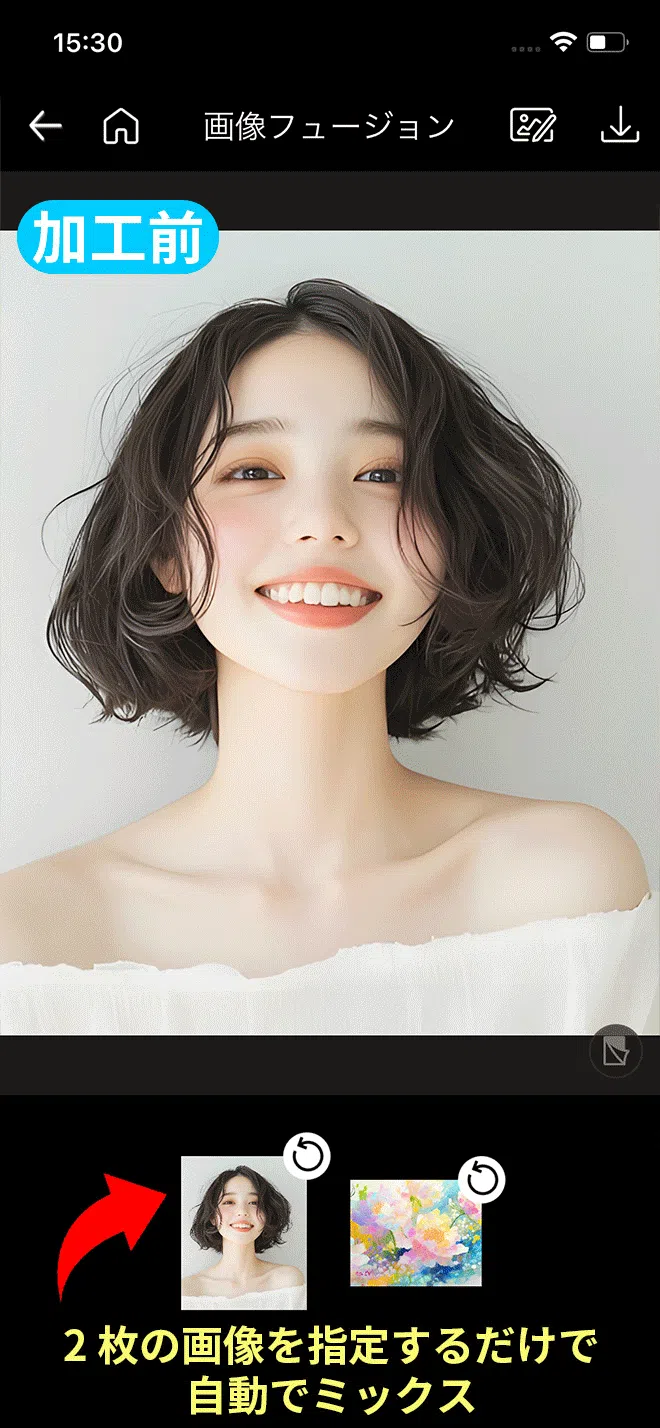 Vivid Glam AI ヘアスタイルサンプル