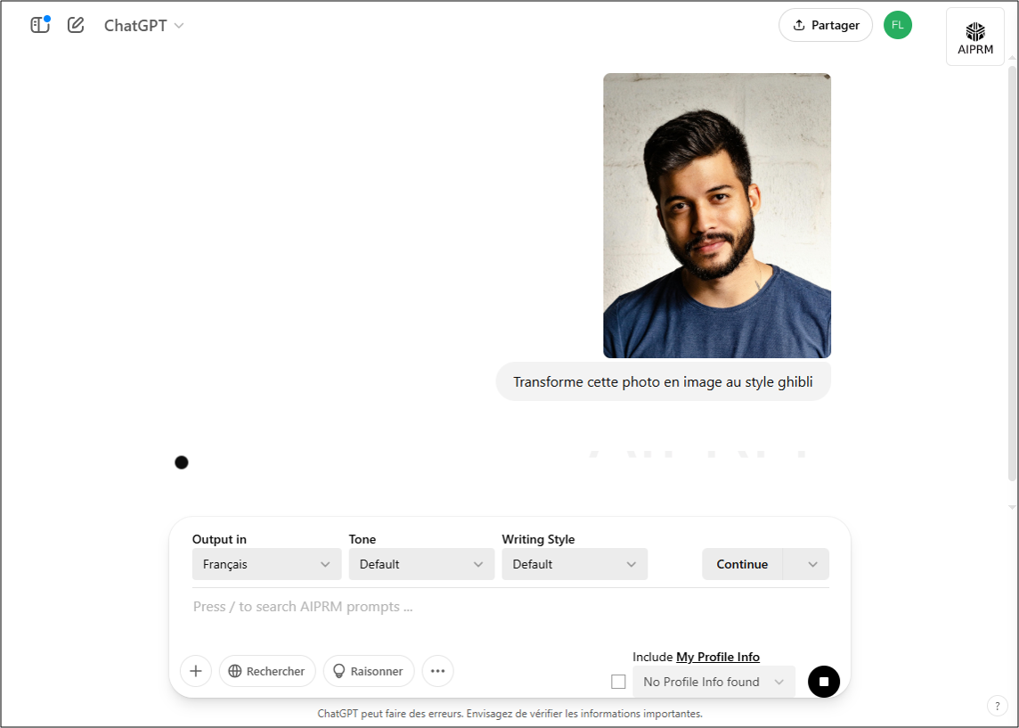 Tutoriel - Générer une image Ghibli avec ChatGPT 2