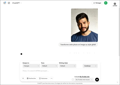 Tutoriel - Générer une image Ghibli avec ChatGPT 2