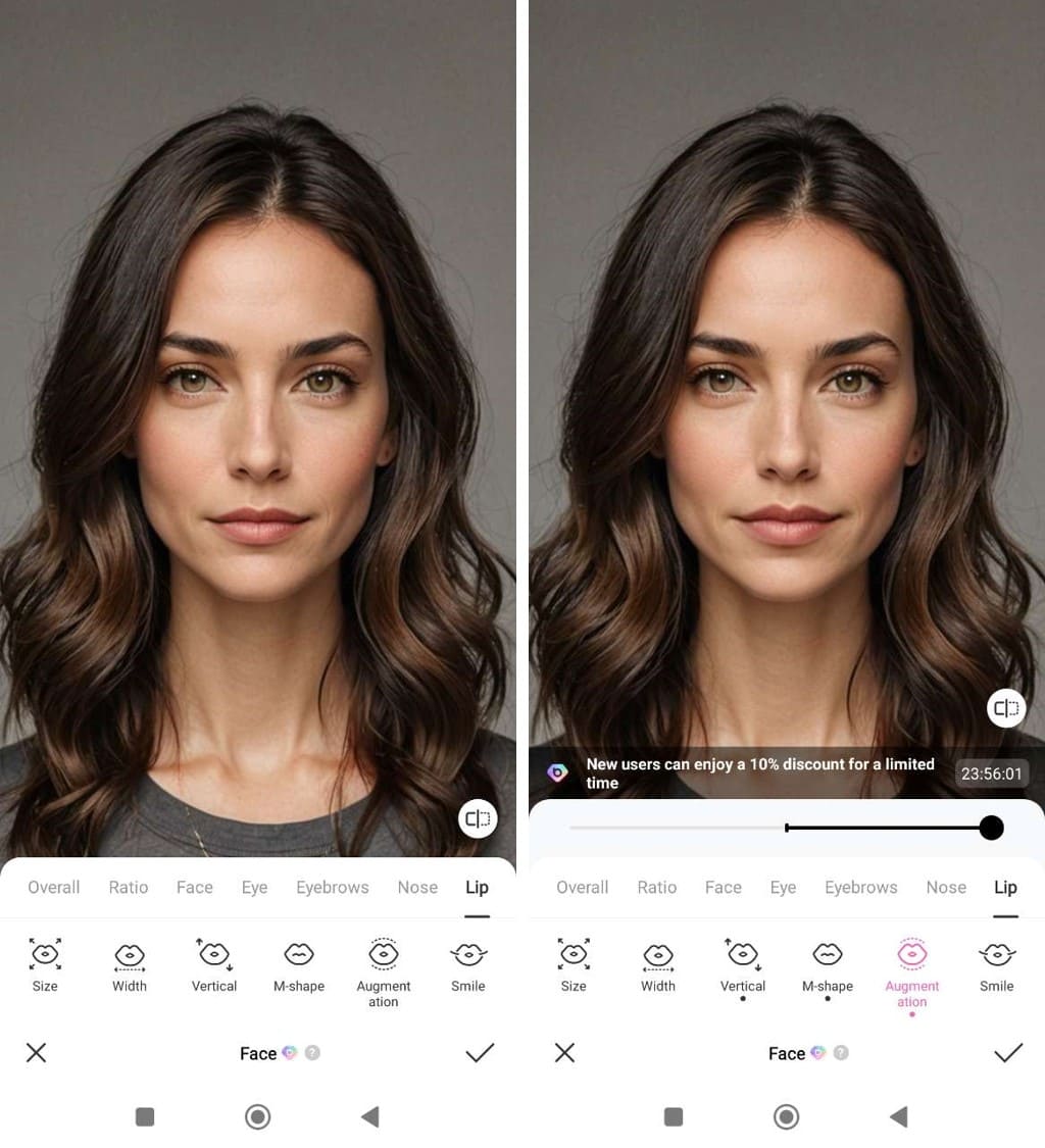 BeautyPlus - lip augmentation app