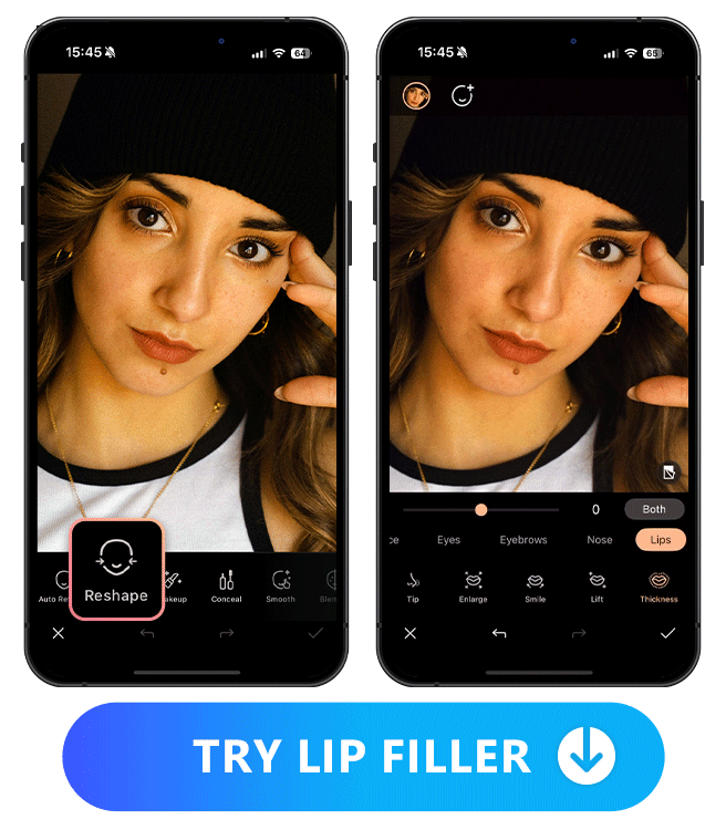 PhotoDirector App UI - Best lip enhancement app 