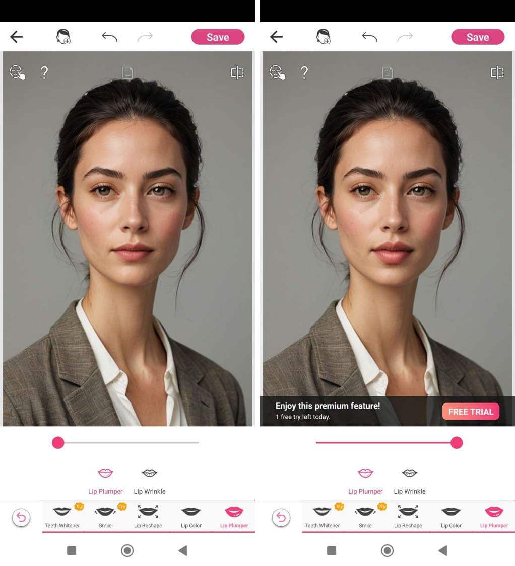 YouCam Makeup - lip enhancement app
