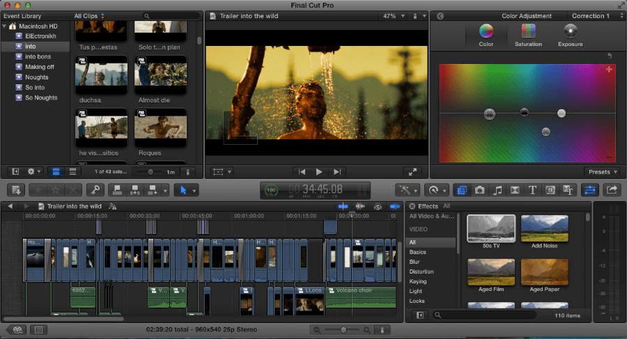 Final Cut Pro-interface