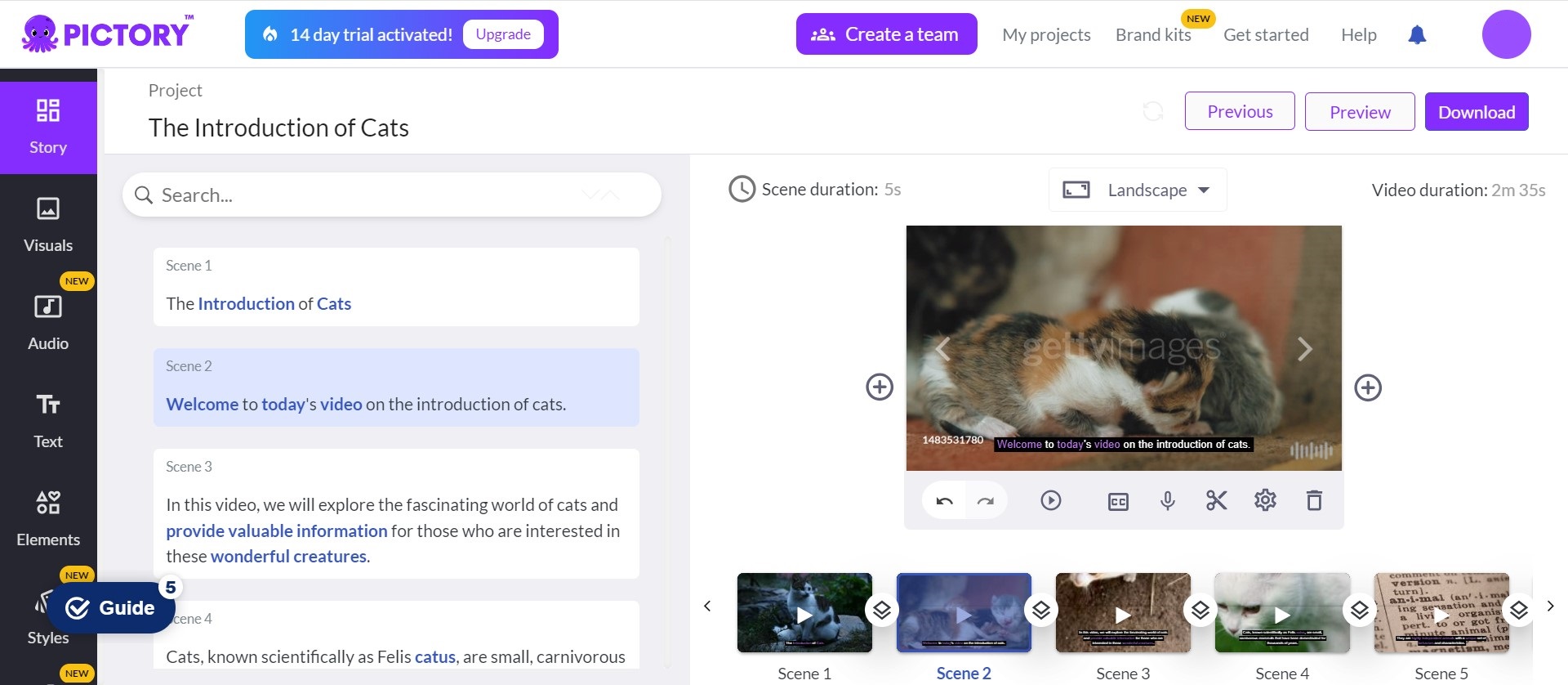 무료 AI 동영상 제작 사이트 Pictory