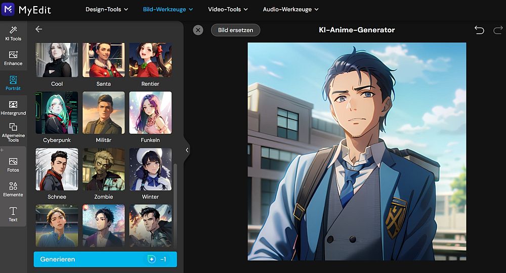 Bild im Ghibli-Stil mit dem KI-Anime-Generator erstellen