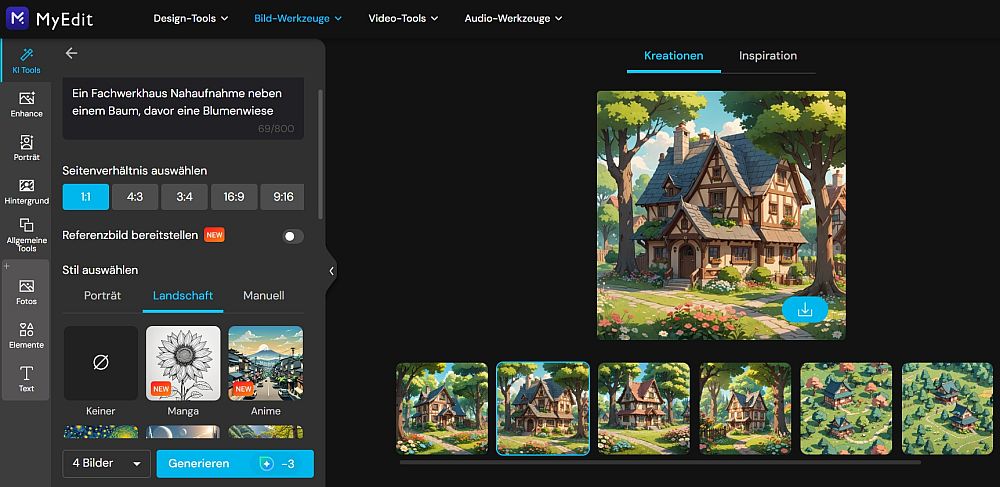 Bild im Ghibli-Stil mit dem KI-Bildgenerator erstellen