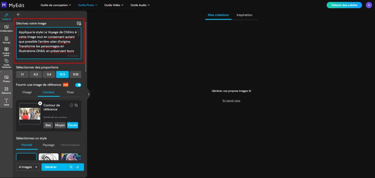 Comment générer des images avec MyEdit