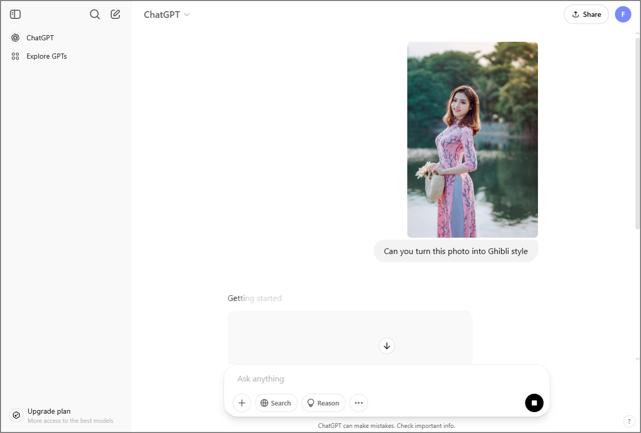 Tutorial - Generate Ghibli Image With ChatGPT 2