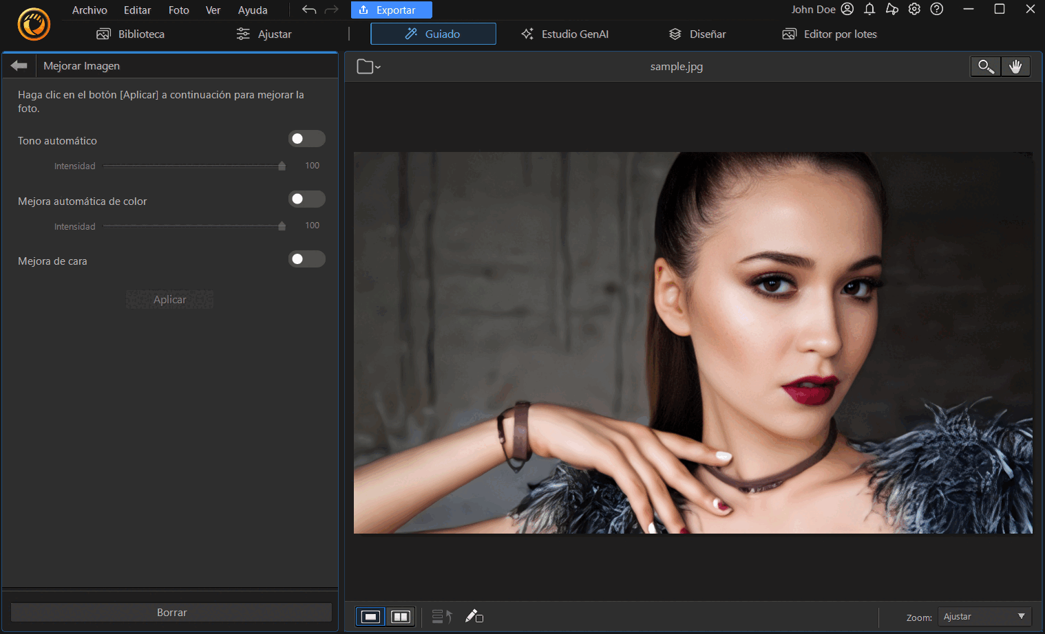 Mejorar la calidad de una imagen con PhotoDirector