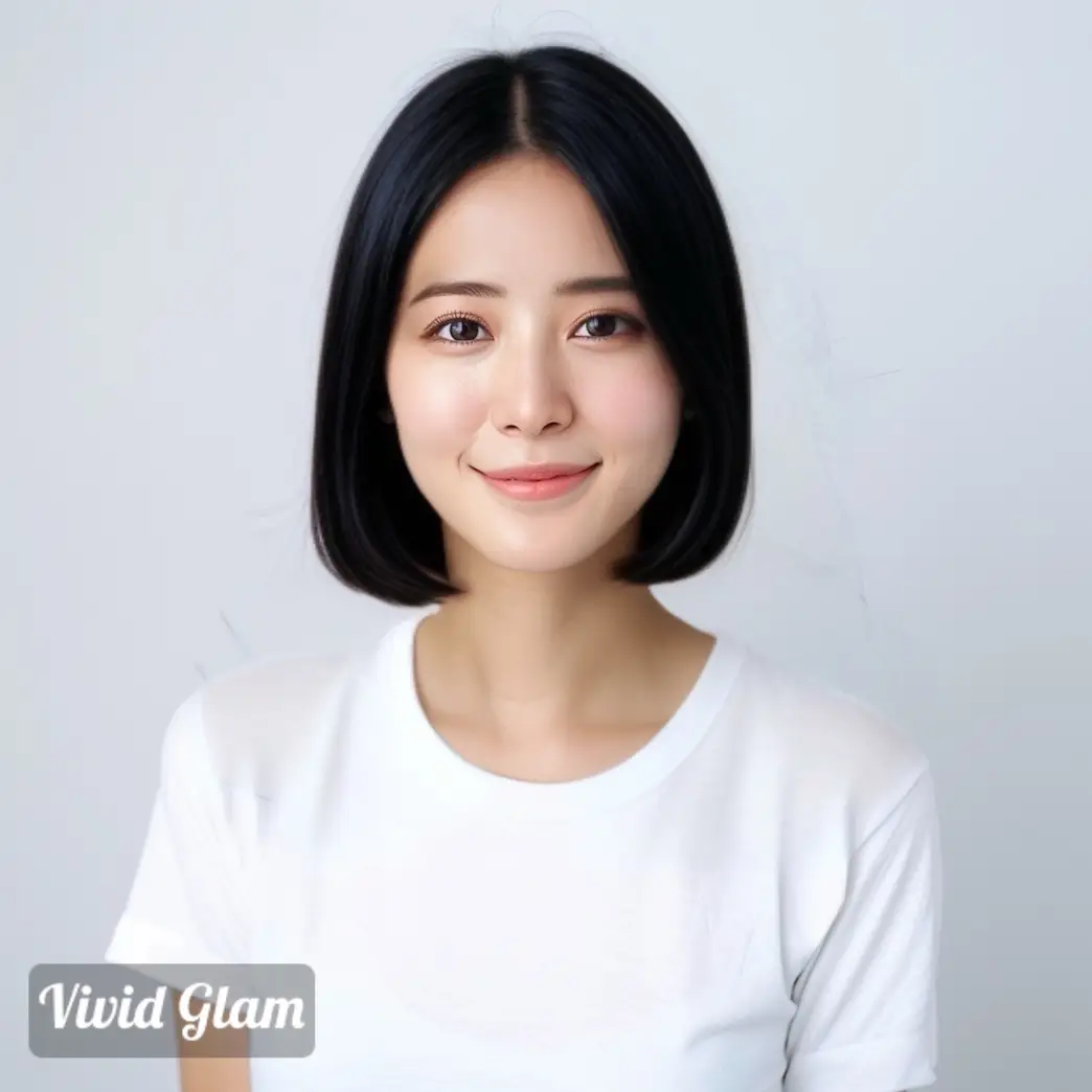 vivid glam AIヘアスタイル エアリーバングス 茶