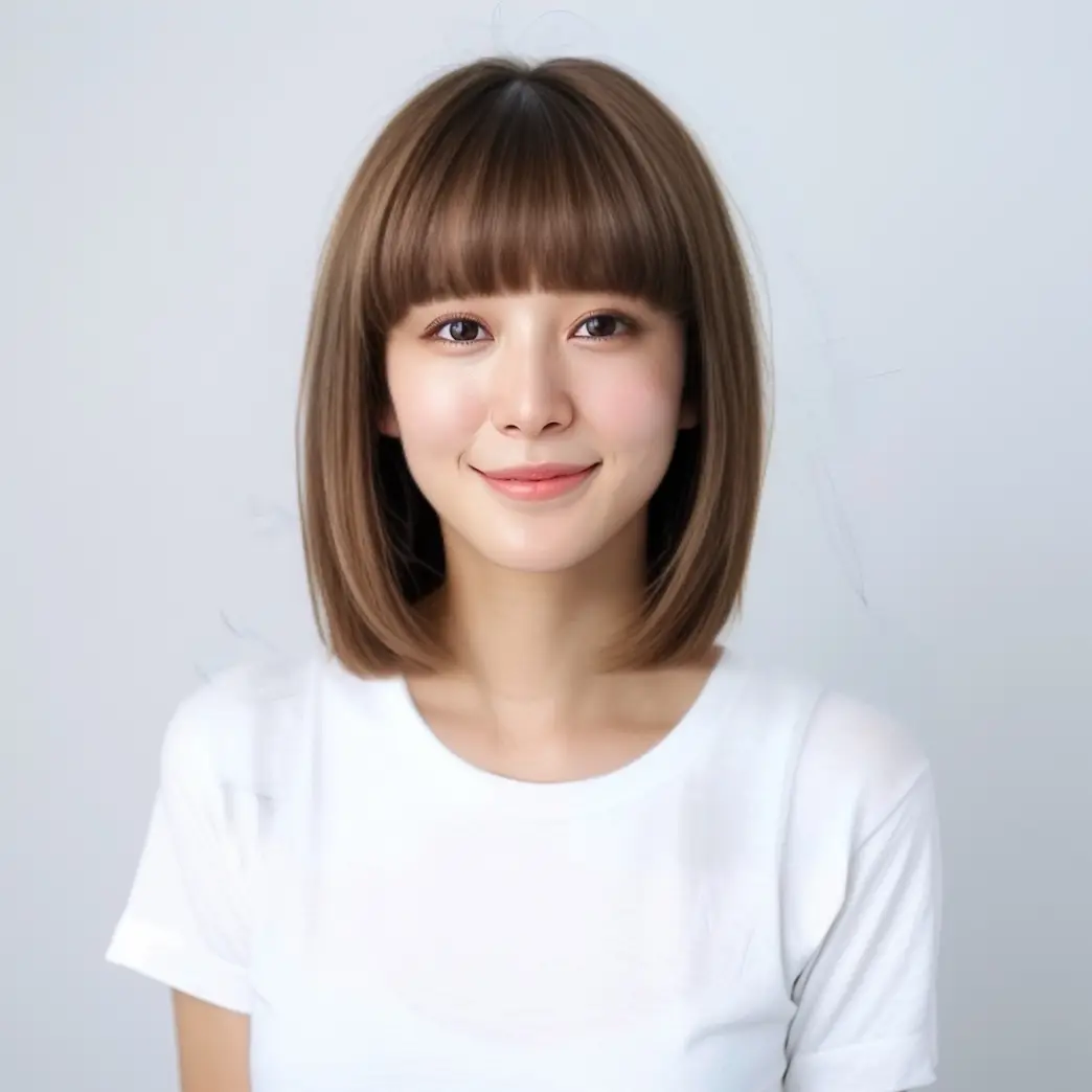 vivid glam AIヘアスタイル ショートストレート
