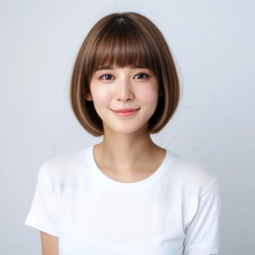 vivid glam AIヘアスタイル ボブ 茶