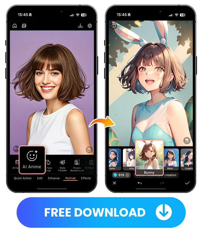 Turn Yourself into AI Anime with Bunny Filter