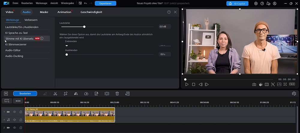 Video zum Übersetzen in PowerDirector laden