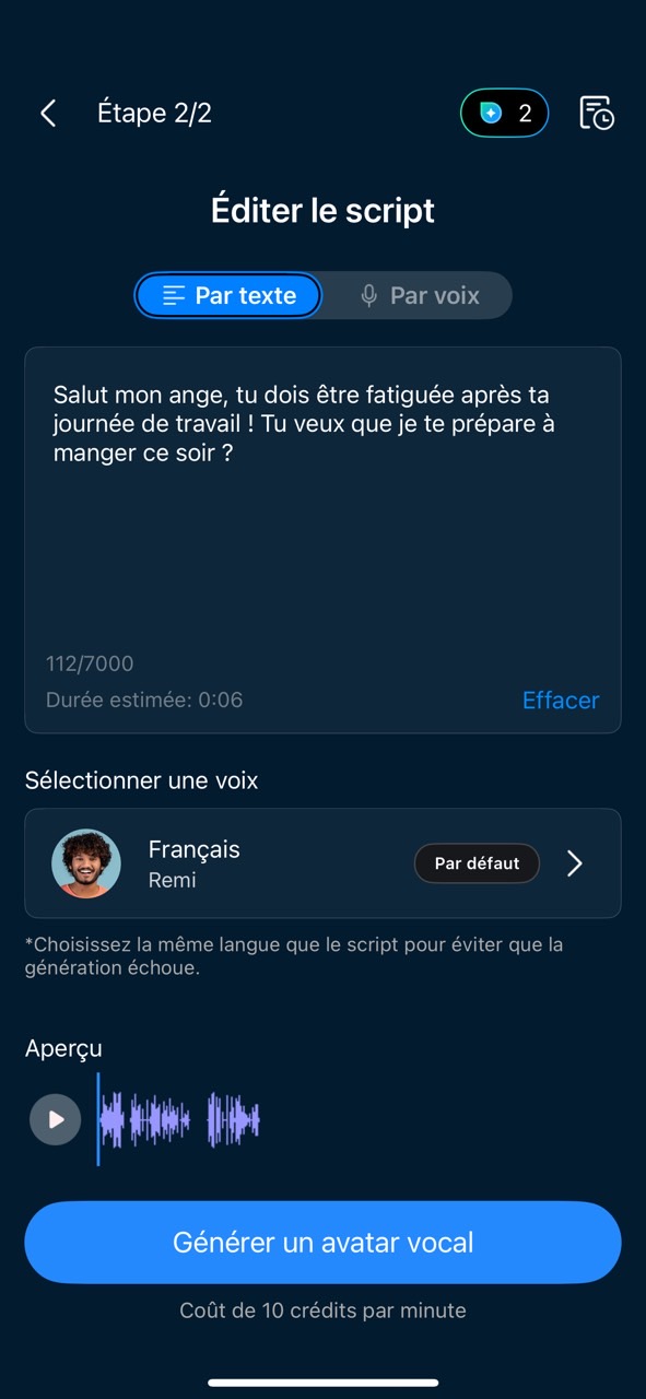 PowerDirector - Générer une voix IA