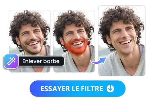 PhotoDirector App - Filtre sans barbe