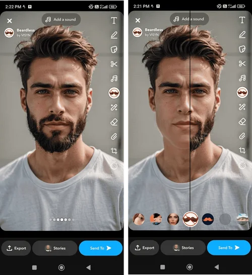 Snapchat - beardless filter app
