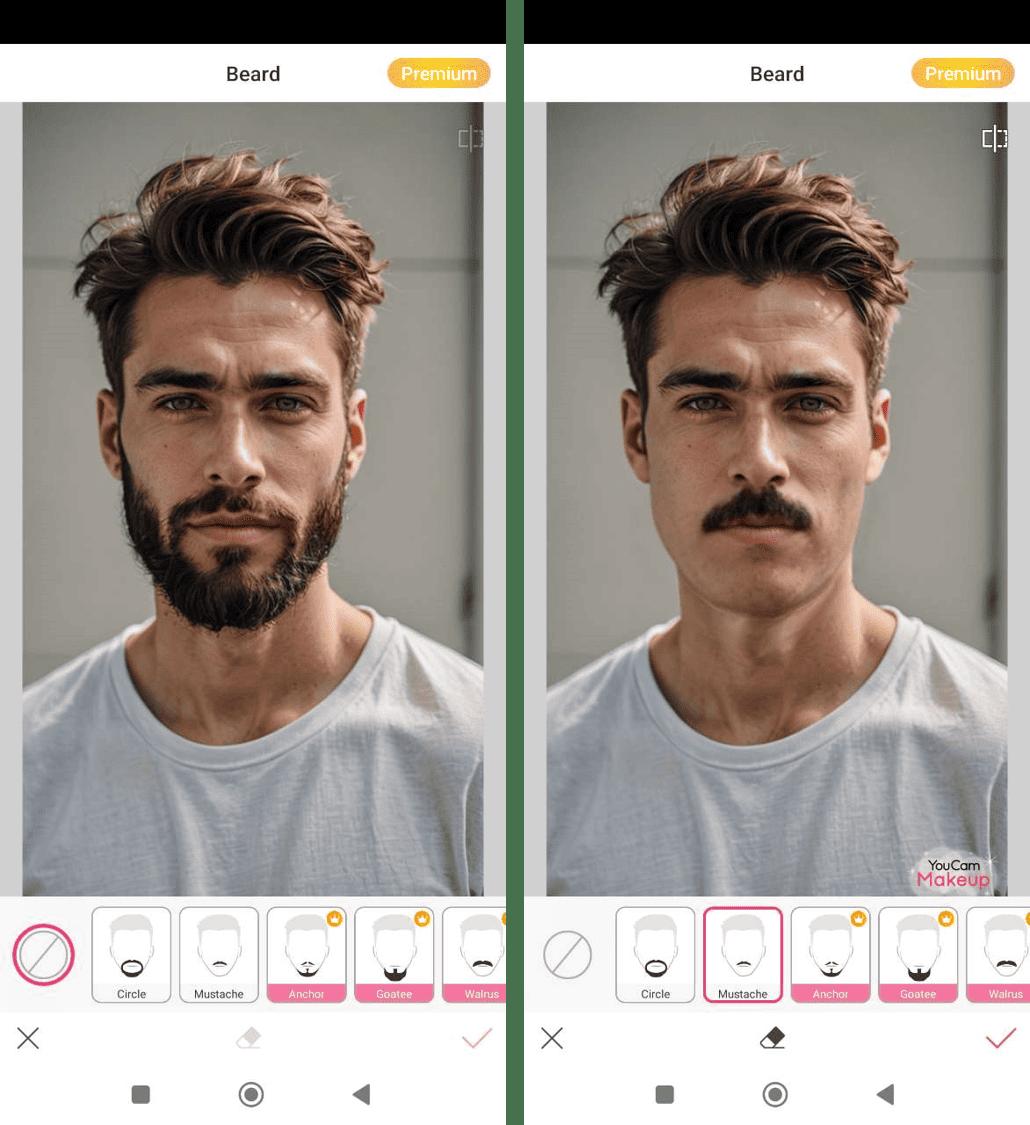 YouCam Makeup - beardless filter app