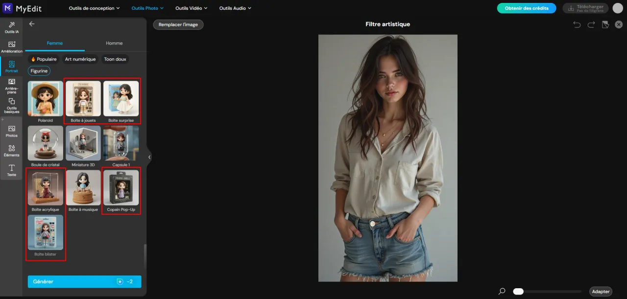 Créer une figurine IA personnalisée avec MyEdit : Meilleure alternative à ChatGPT
