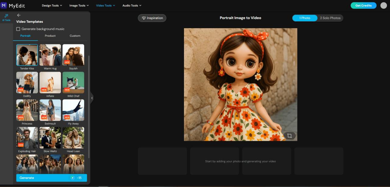 How to Animate Your AI Blythe Doll Using MyEdit Image to Video Tool