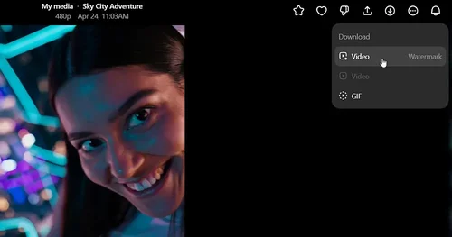 Um das Bild herunterzuladen, in der rechten oberen Ecke auf das Laden-Symbol klicken.