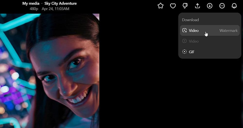 Um das Bild herunterzuladen, in der rechten oberen Ecke auf das Laden-Symbol klicken.