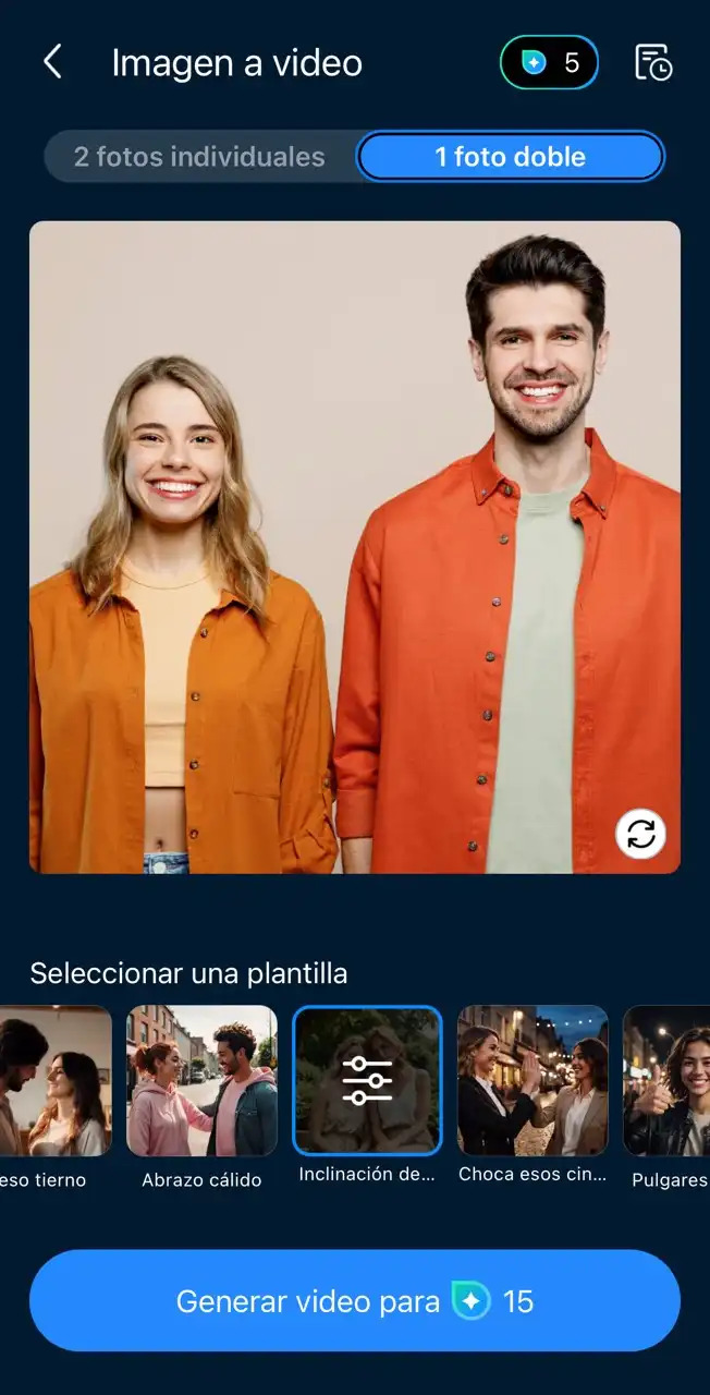 video de abrazos con IA