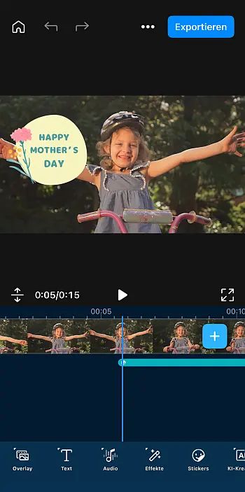 Muttertagsvideo mit passenden Stickern verzieren