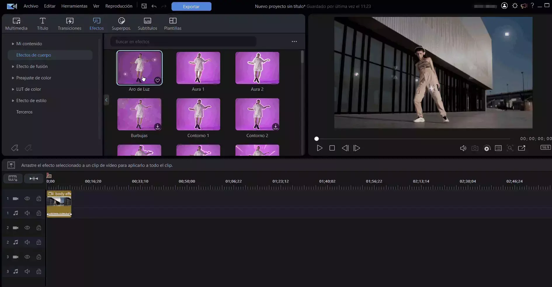 Aplicar efectos de video IA